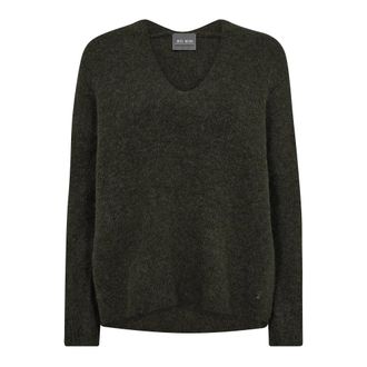 Mos Mosh V-hals Gebreid in Grape Leaf - Dames - V-hals truien - Groen - M - Truien & Vesten