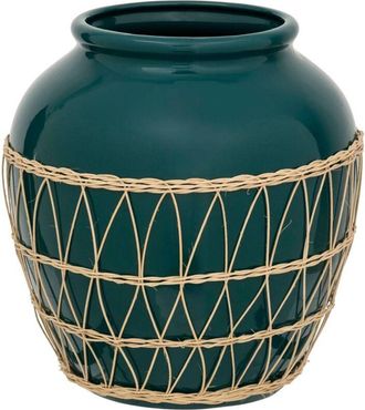 Atmosphera Atmosphera - Vaso yuca in ceramica e rattan h33,5 cm créateur dintérieur