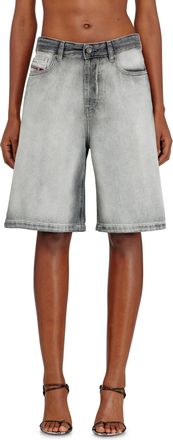 Diesel Shorts in soft skeleton denim - Shorts - Woman - Grey