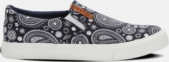 Lamofootwear Womens Classic Piper Exotic Slip-On Shoe In Navy Paisley