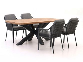 Tierra Outdoor Liv/Induno Deens Ovaal 180cm dining tuinset 5-delig stapelbaar
