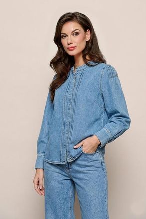 Mart Visser Nina Denim Blouse Denim Blauw
