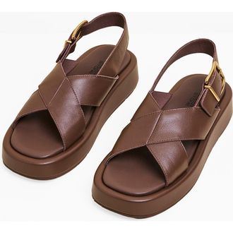 Charlotte Stone Anto Slingback Flatform Sandal in Umber at Nordstrom, Size 11