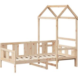 vidaXL Sof&aacute; Cama Con Techo De Madera Maciza De Pino 80x200 Cm Vidaxl