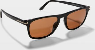 Tom Ford Mens Gerard-02 Square T-Logo Sunglasses
