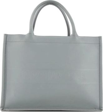 Dior Book Embossed Leather Medium tote bag - Grijs