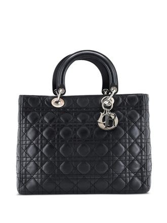 Dior Lady Dior Bag Cannage Quilt Lambskin Large tote bag - Nero