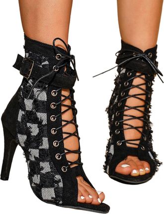 Generic European Retro Womens High Heel Sandals Soft Sole Casual Hollow Design Lightweight Slip On Shoes Heels For Women Dressy Dress Black Pumps Womens Work