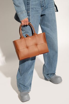 Bottega Veneta Arco Small Shopper Bag, Womens, Brown