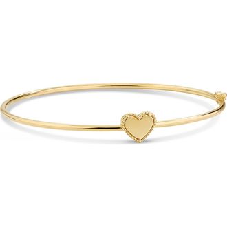Devata Sweet Heart Bangle Bracelet in 14K Gold, 9mm in Yellow Gold at Nordstrom