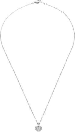 Leo Pizzo 18kt witgouden Amore halsketting met diamant - Zilver