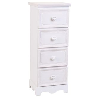 Wanderlust Deco Cajonera de madera 4 cajones blanco 31x26x80h cm