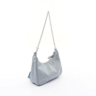 Prada Pre-owned Shoulder Bags, female, Blue, Size: ONE SIZE Pre-owned Vintage Nylon Shoulder Bag