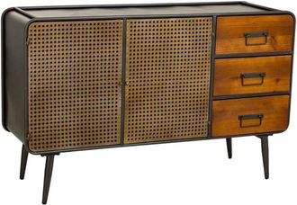 Wanderlust Deco Aparador de metal marrón 120x40x75