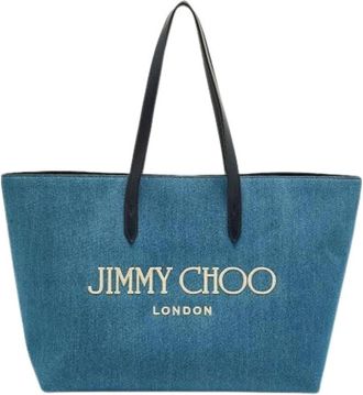 Jimmy Choo London Pre-owned Tote Bags, female, Blue, Size: ONE SIZE Pre-owned Denim Shoulder Bag
