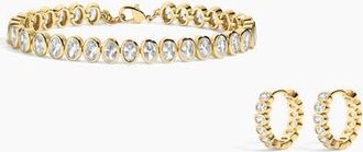 Electric Picks Champagne Bracelet and Hoops Set of 2 in Gold at Nordstrom