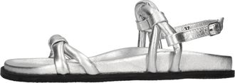 Elena Iachi M55 Platte Sandaal - Dames - Sandalen - Grijs - 37 EU - Leer - Schoenen