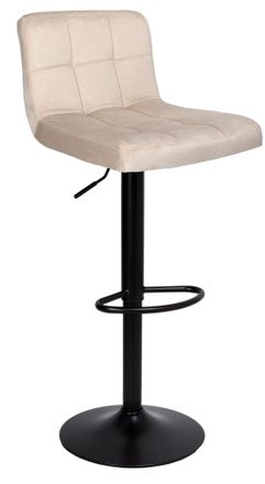 OEM Taburete De Bar Arako De Terciopelo Negro Y Beige