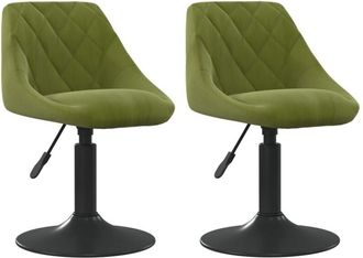 vidaXL Vidaxl - Sillas De Comedor Giratorias 2 Unidades Terciopelo Verde Claro
