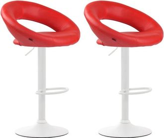 Clp Pack De 2 Taburetes De Barra Olinda En Polipiel Rojo Blanco