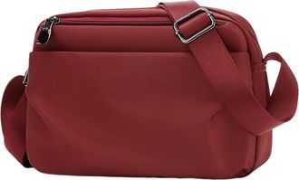 Generic Nylon Ox Cloth Crossbody Bag Casual Versatile Single Oulder Travel, Compatible For Women Soft Handle Zipper Closure Handbags(Red)