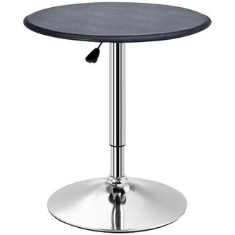 HOMCOM Mesa de bar &oslash;63x93 cm negro y plateado