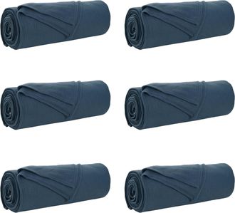 vidaXL Mantitas De Sof&aacute; 6 Uds. Azul Marino 210 X 140 Cm 2.44 Kg Lana Vidaxl