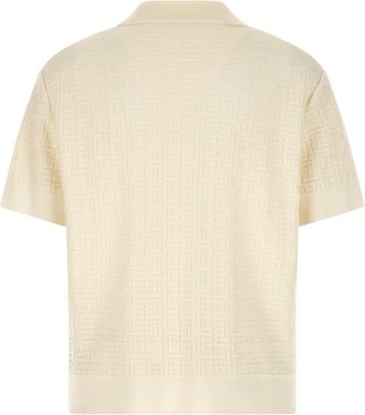 Balmain Mens White Wool Polo Shirt