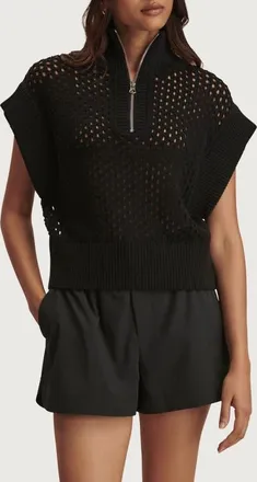Varley Gaines Half Zip Sweater in Black at Nordstrom, Size Xx-Small
