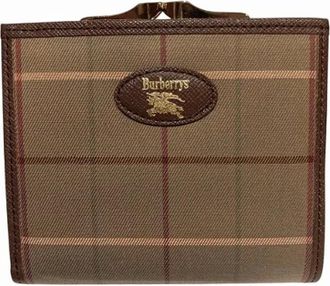 Burberry Pre-owned Wallets, male, Brown, Size: ONE SIZE Pre-owned Check Canvas Leather Bifold Wallet