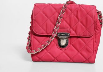 Prada Prada Pink Quilted Tessuto Impuntu Nylon Flap Crossbody Womens Bag (Pre-Owned)