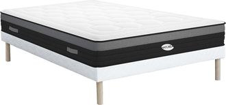 Vente-Unique Conjunto Somier + Colch&oacute;n h&iacute;brido de muelles ensacados 7 zonas memoria de forma AMARANTE de NATUREA - 160X200 cm