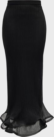 SIMKHAI Kelso Ruffled Plisse Maxi Skirt
