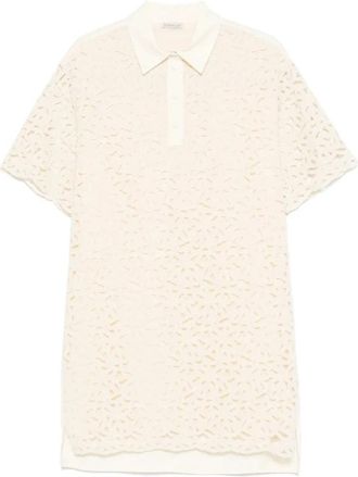 Moncler Panelled Mini Dress - Dames - Korte kleedjes - Beige - L - Katoen - Kleedjes