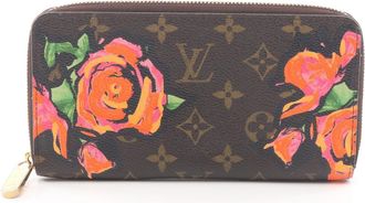 Louis Vuitton Brown Monogram Multi-Color Rose Monogram Rose Long Wallet (Bi-Fold) (Pre-Owned)