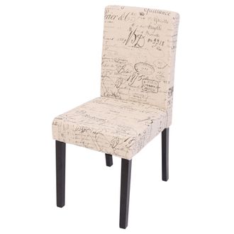 Hhg Hhg - Nunca Usado] Littau Silla De Comedor, Silla De Cocina, Tela/textil, Letras Crema, Patas Oscuras