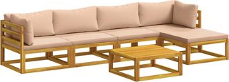 vidaXL Juego De Sof&aacute; 6 Uds. Natural Madera De Acacia S&oacute;lida Vidaxl