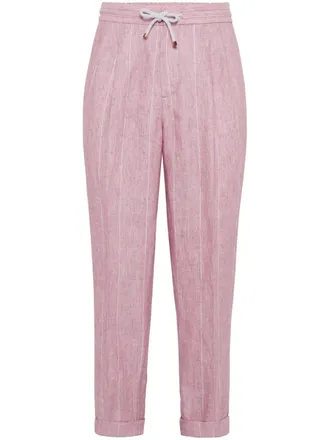 Brunello Cucinelli Pantaloni a righe - Rosa