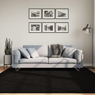 Berkfield Home Rug HUARTE Short Pile Soft & Washable Black 200x200 cm | Size: Medium