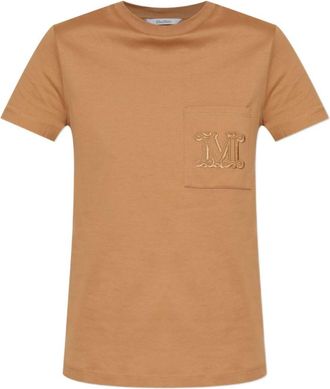 Max Mara Brown Crewneck Logo T-Shirt