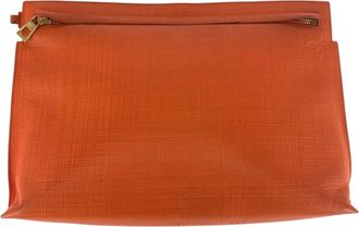 Loewe Orange Leather Clutch Bag (Pre-Owned)