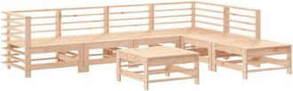 vidaXL Juego De Muebles De Jard&iacute;n 7 Piezas Madera Maciza De Pino Vidaxl