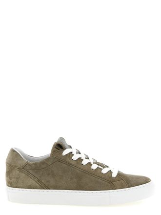 Brunello Cucinelli Gray Calfskin Low Top Womens Sneakers