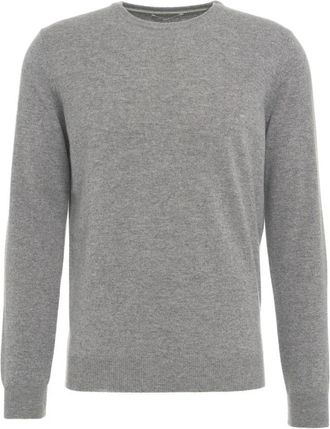 KANGRA Grijze Gebreide Trui Aw 24 Handwas - Heren - Ronde hals truien - Grijs - L - Truien & Vesten