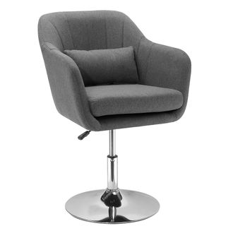 HOMCOM Stylish Retro Linen Swivel Tub Chair Steel Frame Cushion Seat Dark Grey | TJ Hughes