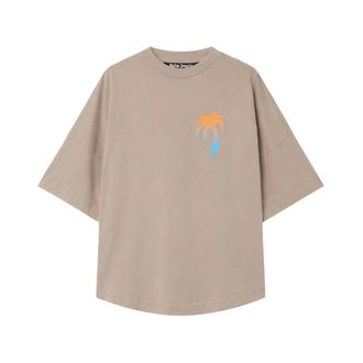 Palm Angels T-Shirts, male, Beige, Size: XS I Love PA Over Tee