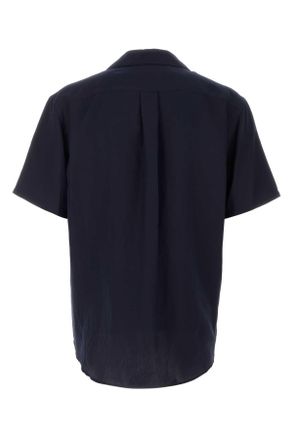 Giorgio Armani Mens Navy Blue Viscose Blend Shirt Exterior: Nylon Camicie