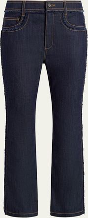 Cinq à Sept Sallie Piped Cropped Bootcut Denim Pants