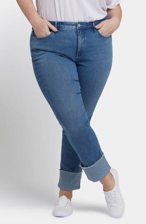NYDJ Sheri Stripe Cuff Ankle Slim Jeans in Costa Brava at Nordstrom, Size 24W