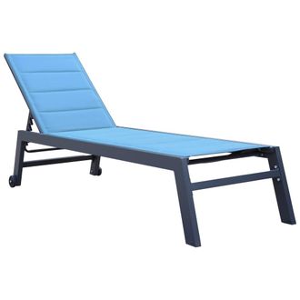 Happy Garden Tumbona de textileno gris-azul y aluminio antracita